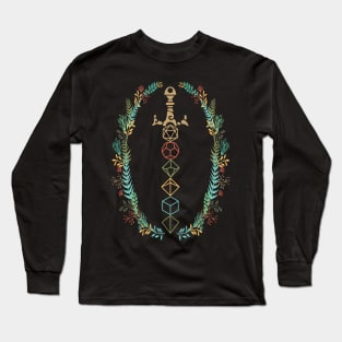 Floral Dice Sword Long Sleeve T-Shirt